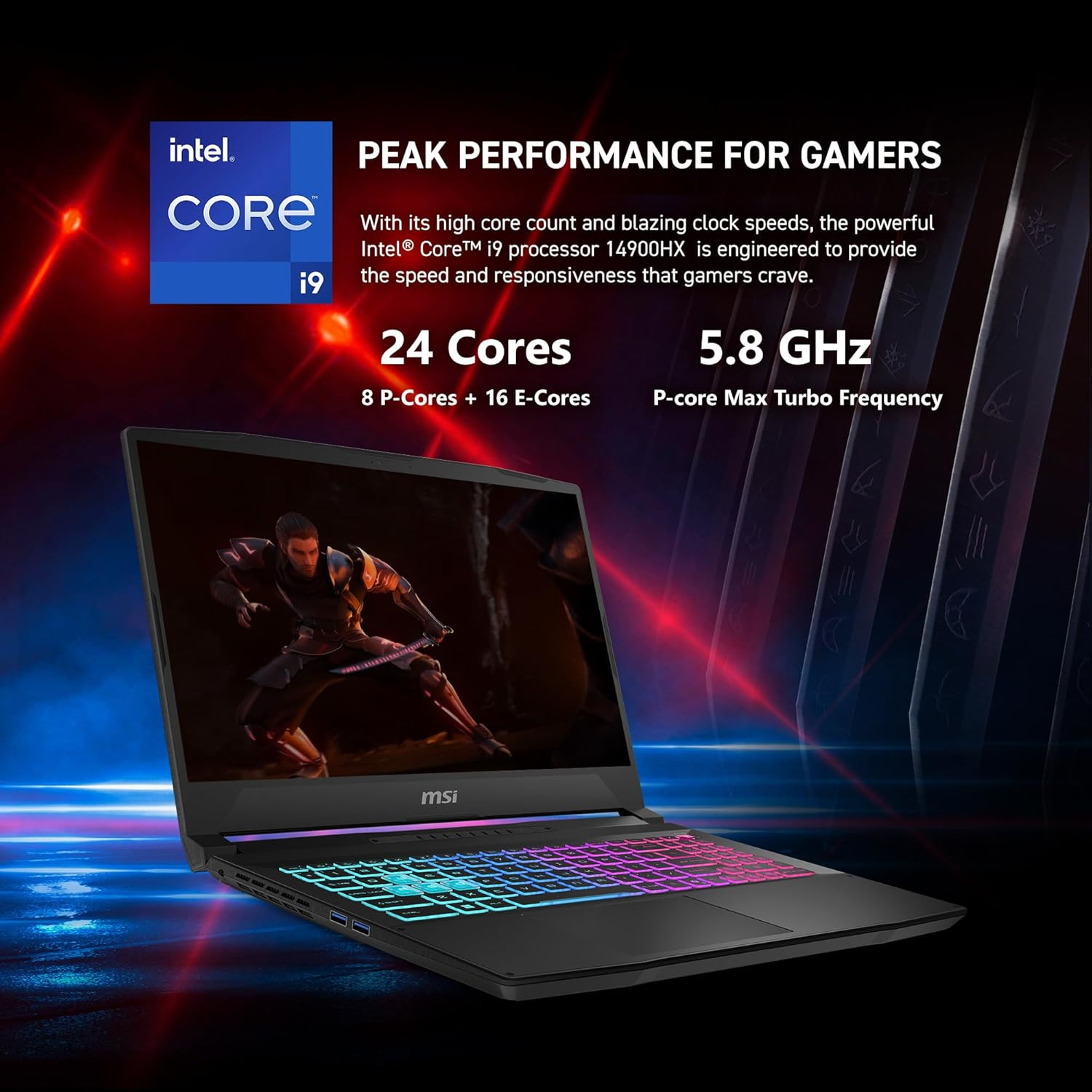 MSI Katana 15 HX 15.6 英寸 165Hz QHD+ 游戏笔记本电脑:英特尔酷睿 i9-14900HX、NVIDIA Geforce RTX 5070、32GB DDR5、1TB NVMe SSD、RGB 键盘、Win 11 主页:黑色 B14WGK-016 美国